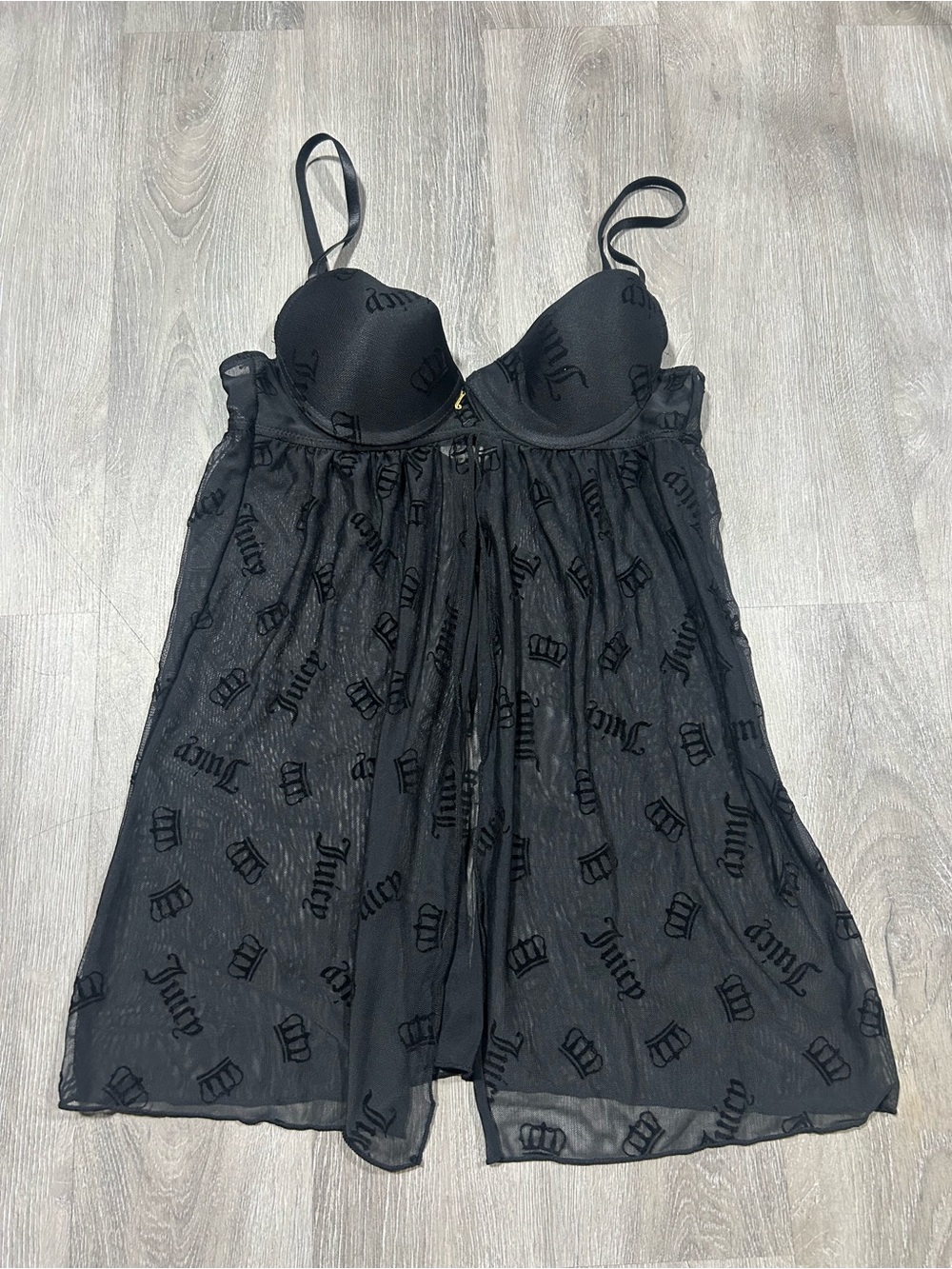 Juicy Couture Black Padded Lingerie Set Sz S